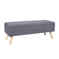 SITZBANK - Grau, Holz/Holzwerkstoff (110/40/40cm) - Relaxdays