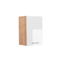 HÄNGESCHRANK R-Line Weiß Hochglanz 40 cm - Honigeiche/Weiß Hochglanz, Holzwerkstoff (40/60/31cm) - Vicco