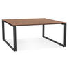 SCHREIBTISCH Quadratisch Groß Für Homeoffice XERAL, Braun-Schwarz 140x140x74 cm - Schwarz/Braun, Holzwerkstoff/Metall (140/140/74cm) - KADIMA DESIGN