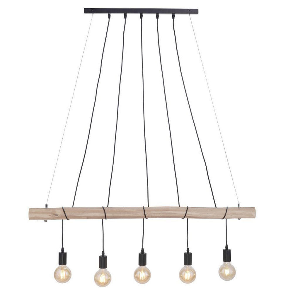 HÄNGELEUCHTE Holzoptik Schwarz - Schwarz, Holz (120/8/120cm)