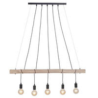 HÄNGELEUCHTE Holzoptik Schwarz - Schwarz, Holz (120/8/120cm)