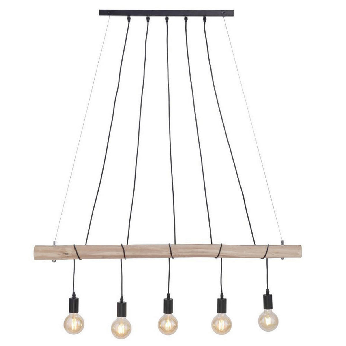 HÄNGELEUCHTE Holzoptik Schwarz - Schwarz, Holz (120/8/120cm)