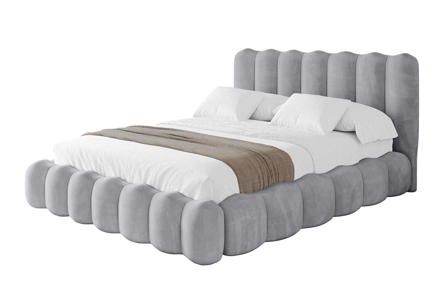 POLSTERBETT mit Bettkasten und Lattenrost, Boxbett ohne Matratze - SORA 180x200 Hellgrau - Hellgrau, Holzwerkstoff/Textil (180/200cm) - ALTDECOR