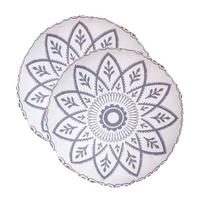 OUTDOOR-KISSEN HENNA rund 2er-Set 40 cm – Mandala-Muster - Grau, Textil (40/40cm) - Homescapes