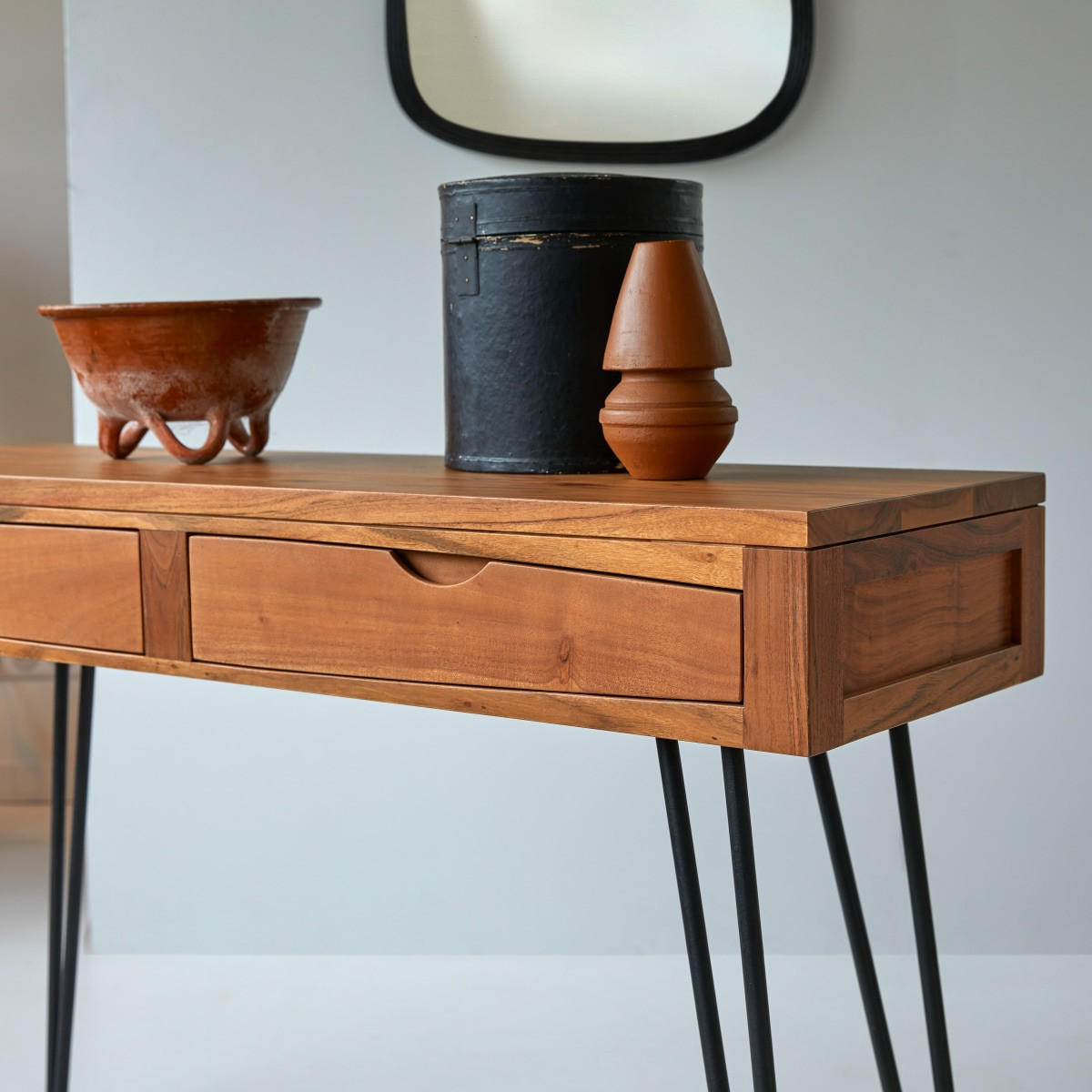 KONSOLENTISCH Bonnie Braun aus Akazie - Braun, Holz (40/120/80cm) - Tikamoon