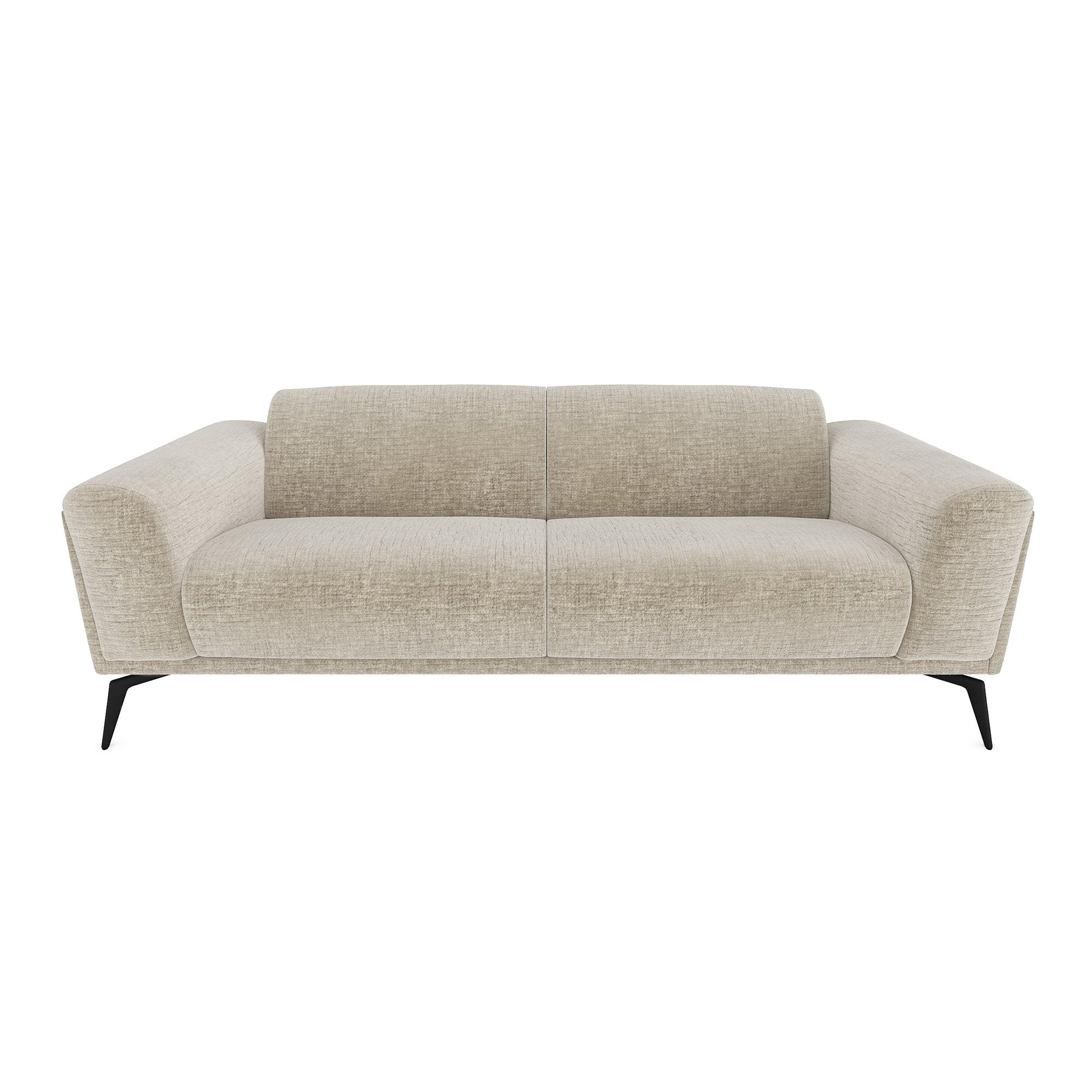 SOFA 3-SITZER Texturierter Samt Beige 220cm - Beige, Textil (220/74/90cm) - Sia Home