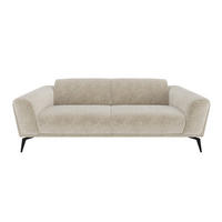 SOFA 3-SITZER Texturierter Samt Beige 220cm - Beige, Textil (220/74/90cm) - Sia Home