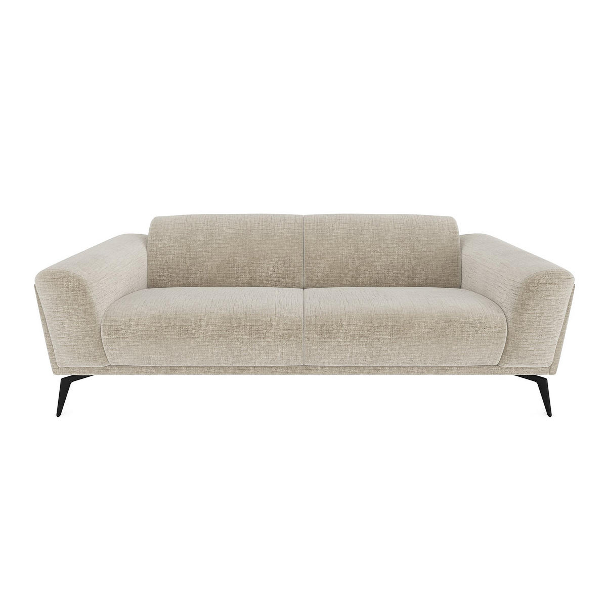 SOFA 3-SITZER Texturierter Samt Beige 220cm - Beige, Textil (220/74/90cm) - Sia Home