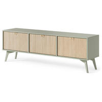 LOWBOARD FORESTA 158x38x52 cm mit 3 Türen Hellgrün - Beige/Hellgrün, Holzwerkstoff (158/52/38cm) - MASSENO
