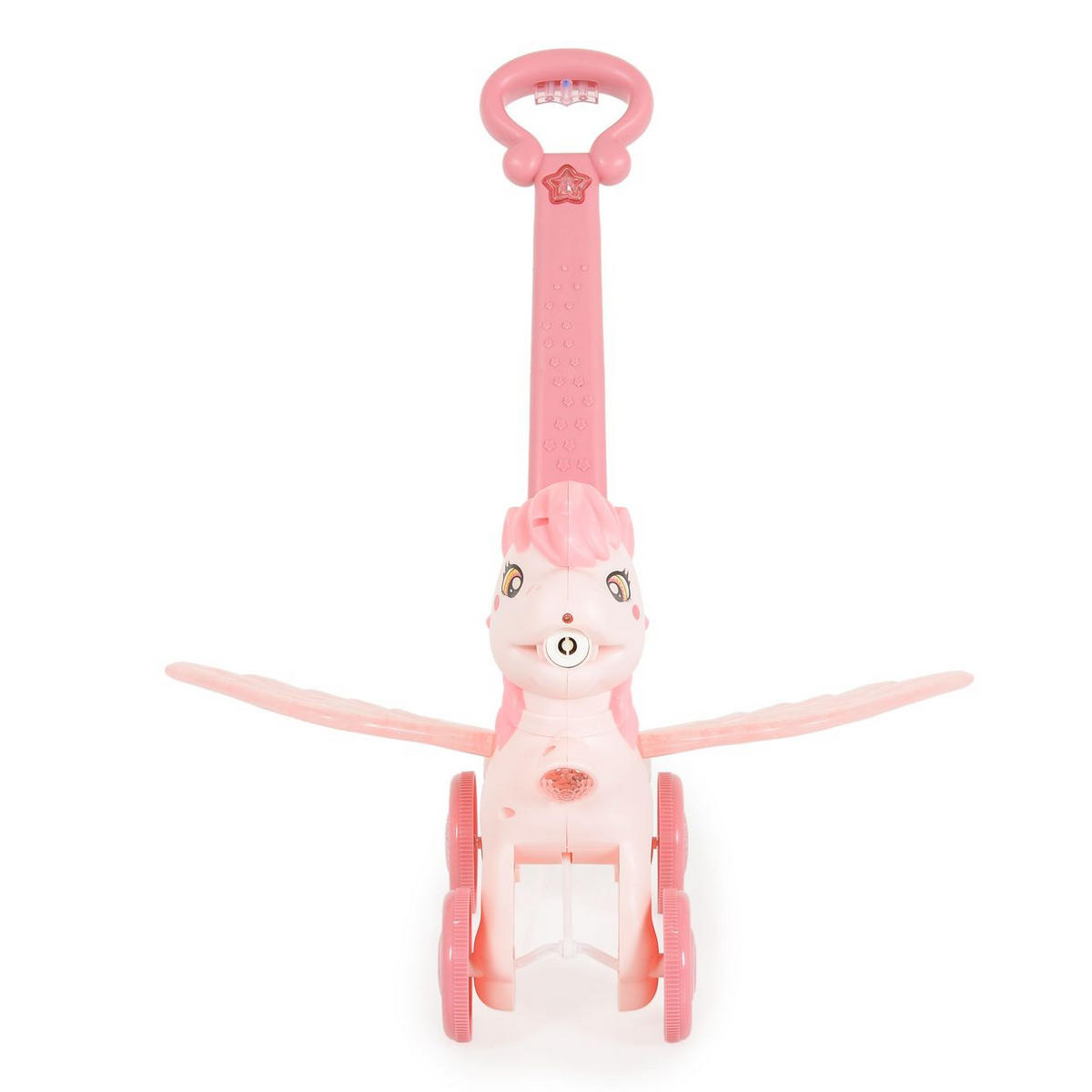 SPIELZEUG Schiebespielzeug Pony Wings rosa 40 cm Höhe, Seifenblasen, bewegliche Flügel, Musik, Lichtfunktion - Rosa, Kunststoff (39/40/35cm) - Moni