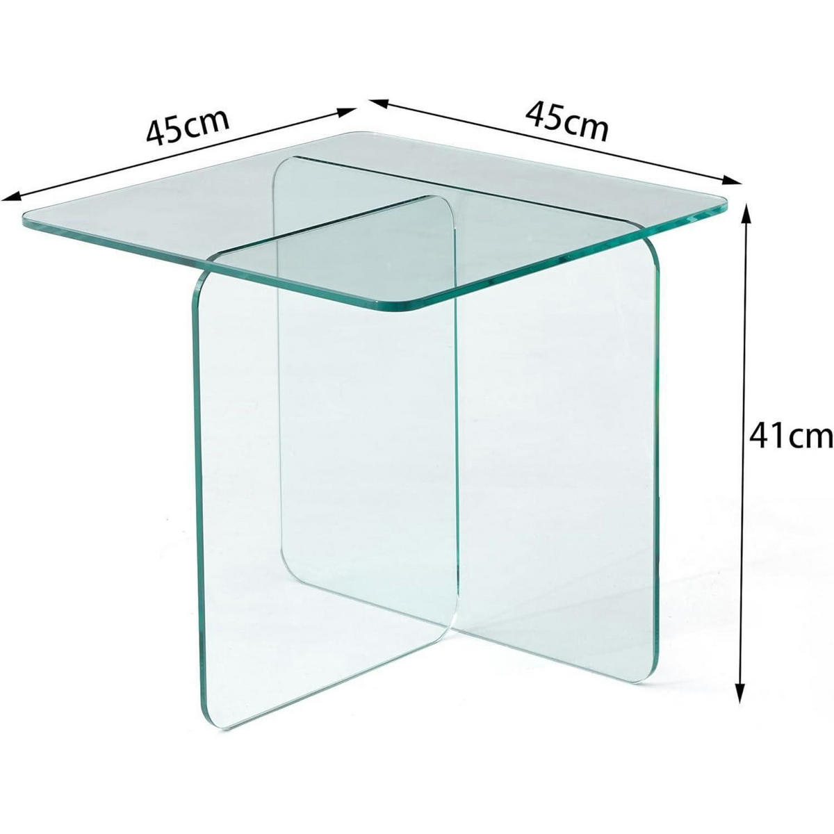 BEISTELLTISCH Glas Braun Getönt 45x45x41cm - Transparent, Glas (45/45/41cm)