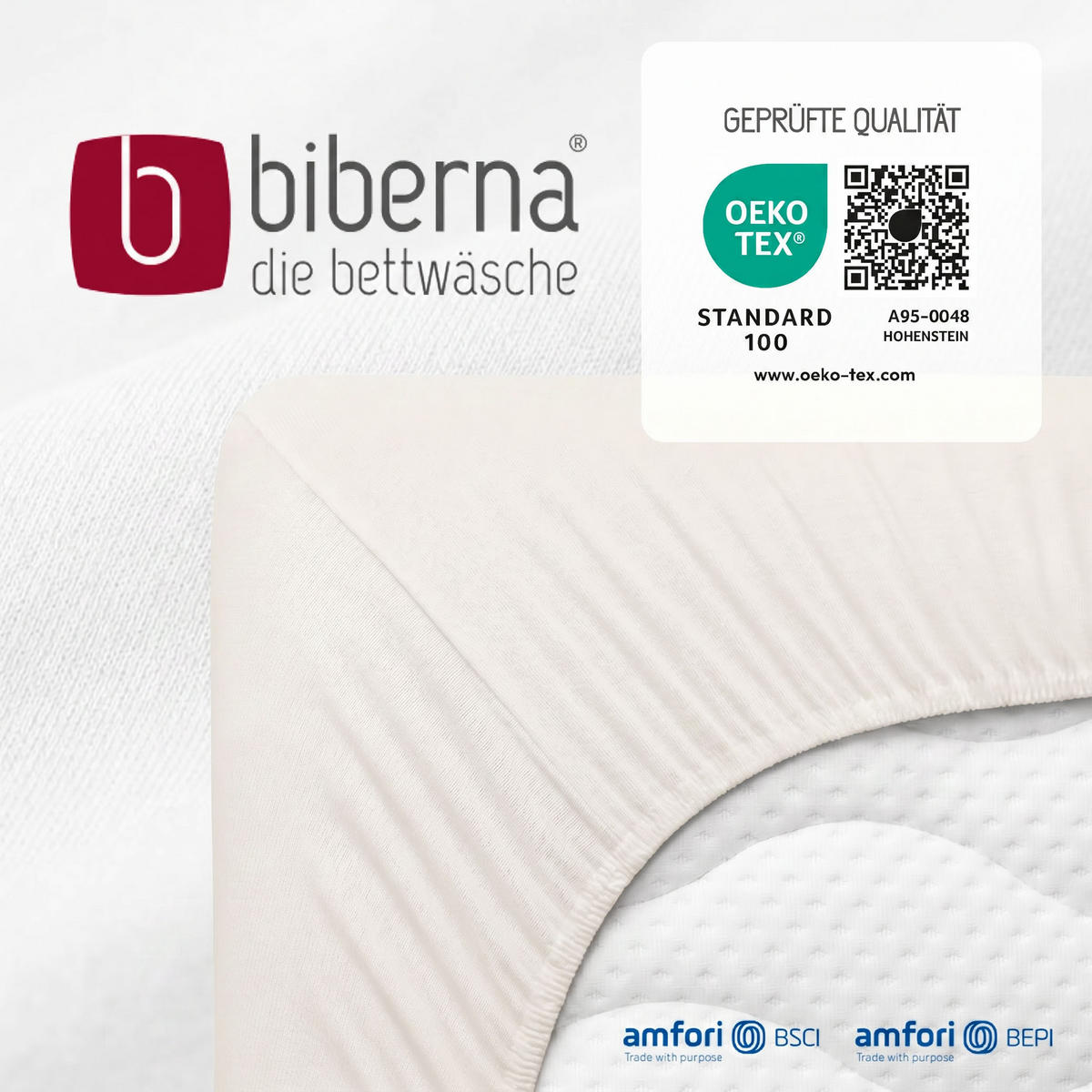SPANNBETTTUCH Premium Jersey natur, 60x120 cm - 70x140 cm - Naturfarben, Textil (70/140cm) - biberna