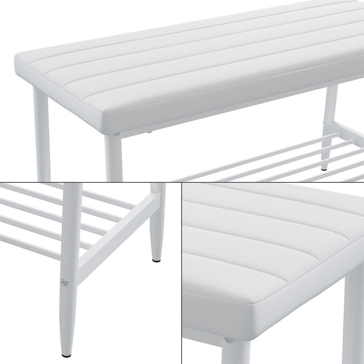 SITZBANK Grand Weiß 85 x 35 cm - Weiß, Textil (85/46.5/35cm) - Vicco