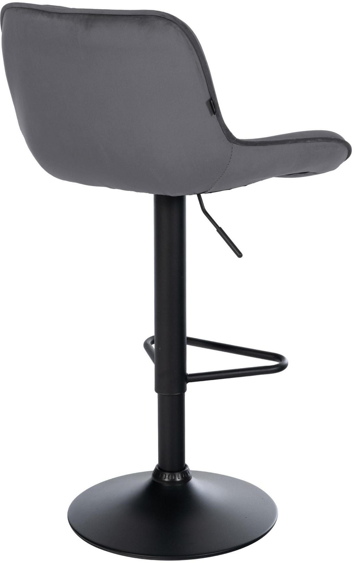 BARHOCKER Samt Dunkelgrau - Dunkelgrau/Schwarz, Textil/Metall (50/84/52cm) - CLP