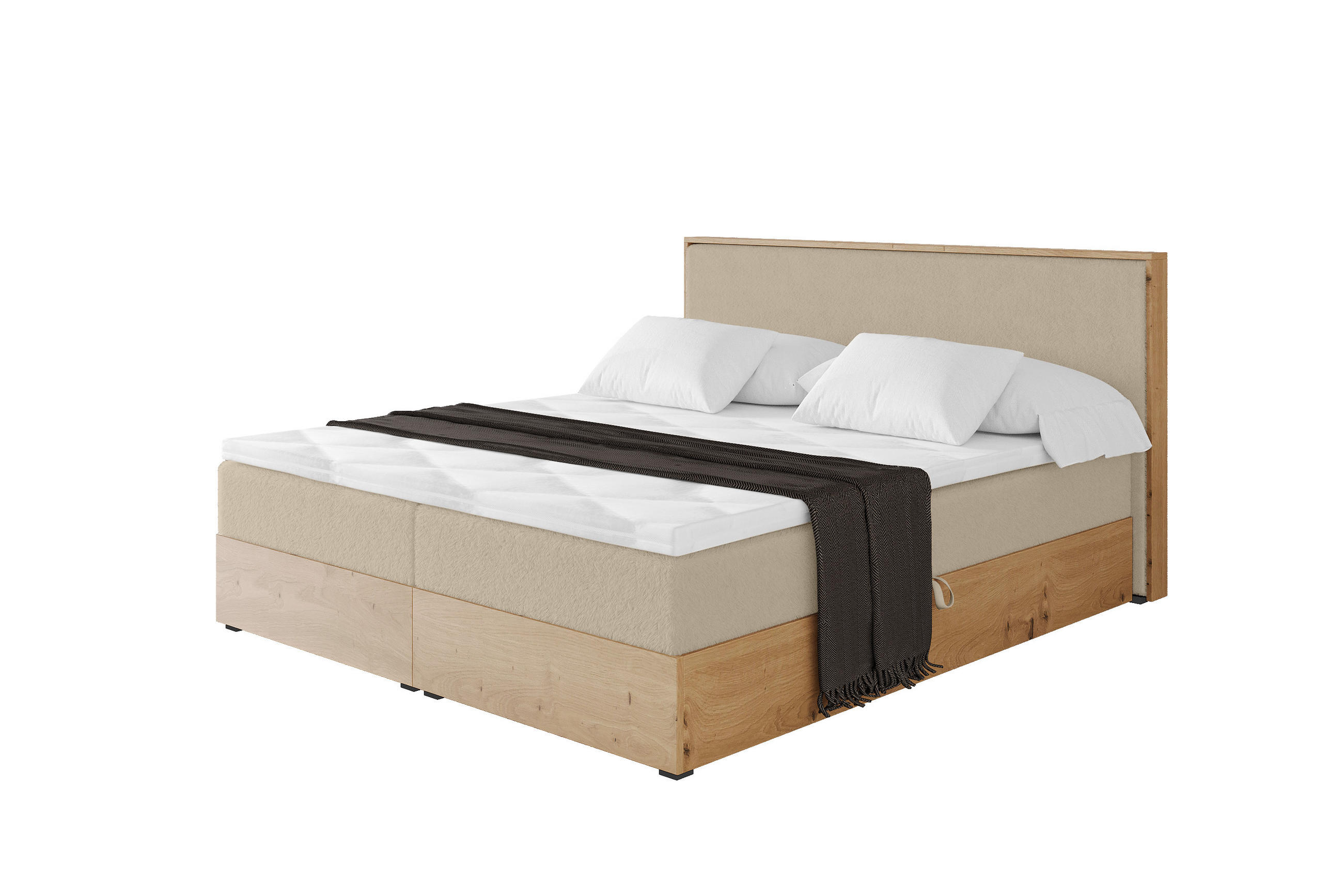 BOXBETT LOLLI9 - 120x200 - H3 Creme - Champagner, Holzwerkstoff (120/200cm) - ALTDECOR
