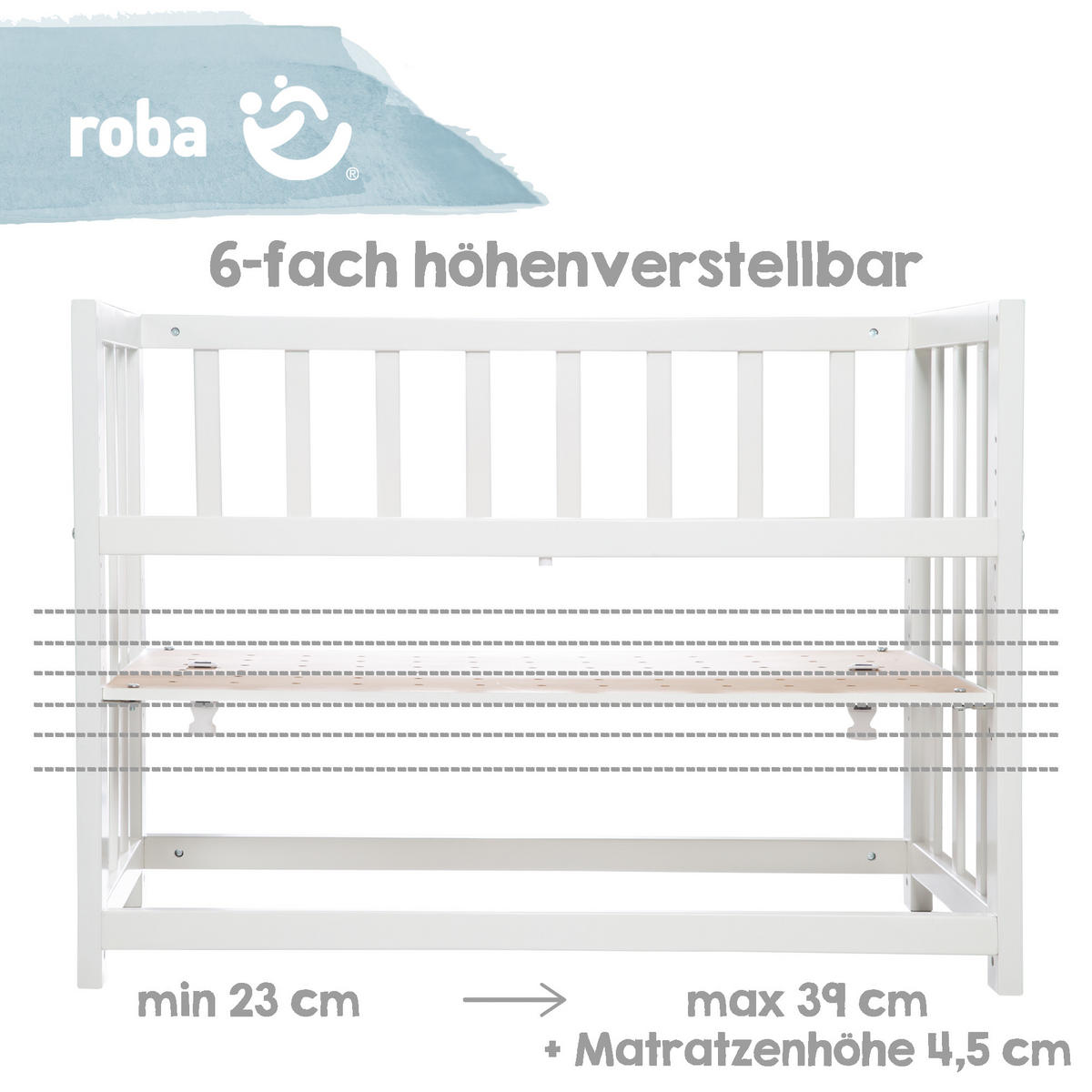 BEISTELLBETT Sternenzauber grau 3in1 Set 90 x 45 cm - Taupe, Holzwerkstoff (45/90cm) - Roba