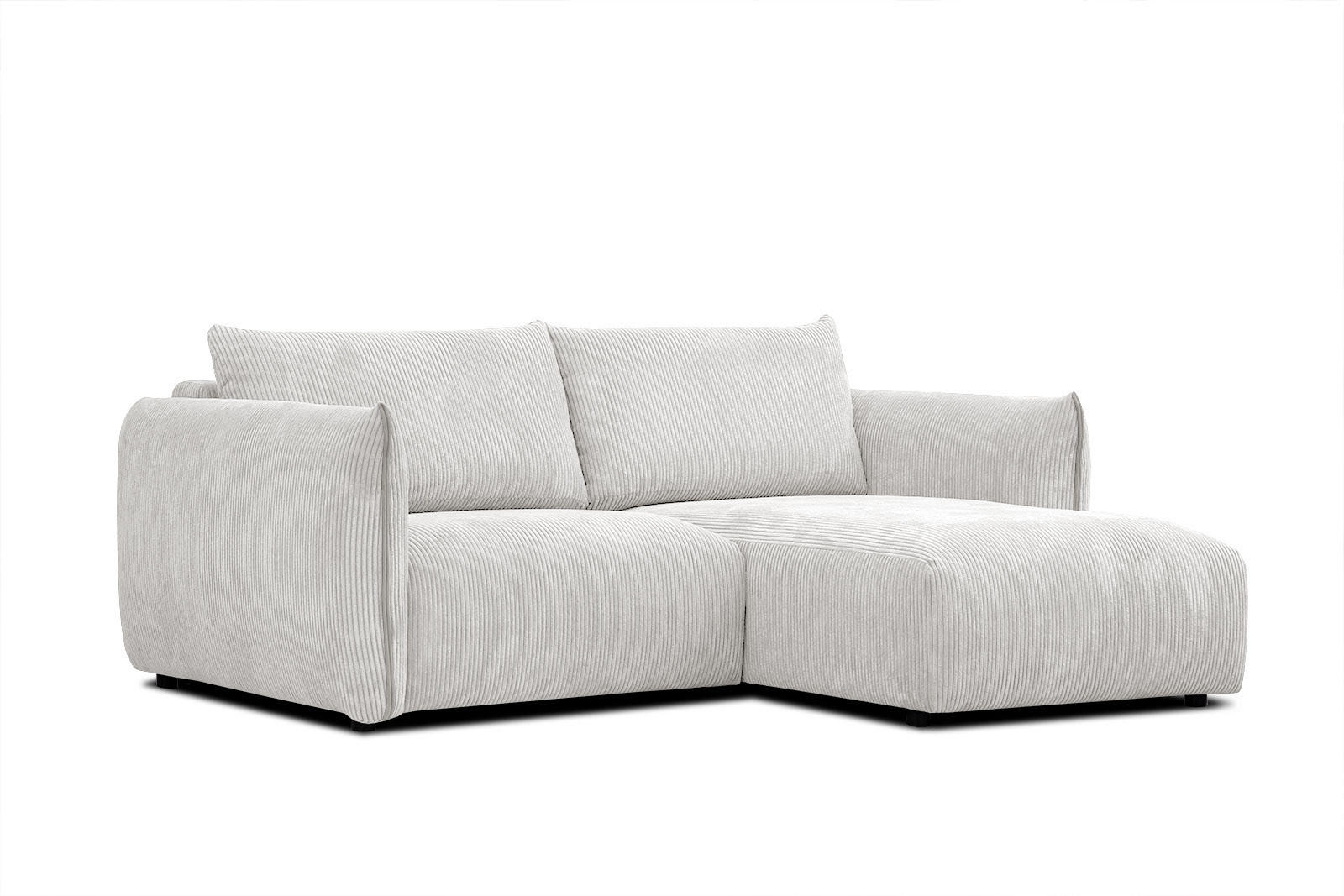 ECKSOFA TAUER 3-Sitzer, weiß - Schwarz/Weiß, Holzwerkstoff/Kunststoff (206/173cm) - Courtois Laville