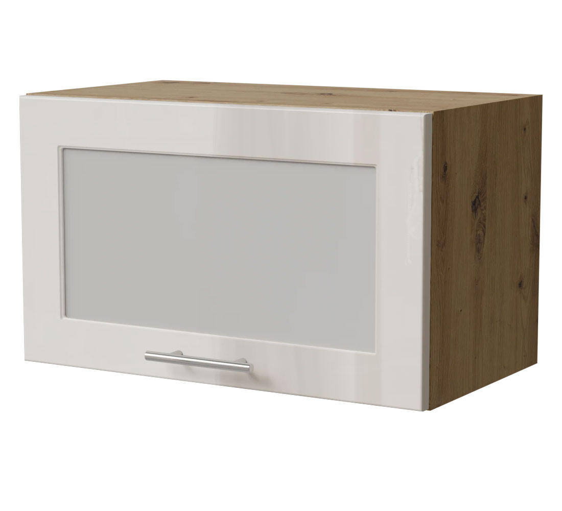 KLAPPHÄNGESCHRANK Brerra W4BS/60 Eiche Artisan / RAL 9001 creme Hochglanz 60 / 32,5 / 36cm - Creme/Eiche Artisan, Holz/Holzwerkstoff (60/36/32.5cm) - Feldmann-Wohnen