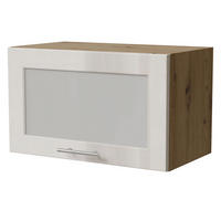 KLAPPHÄNGESCHRANK Brerra W4BS/60 Eiche Artisan / RAL 9001 creme Hochglanz 60 / 32,5 / 36cm - Creme/Eiche Artisan, Holz/Holzwerkstoff (60/36/32.5cm) - Feldmann-Wohnen