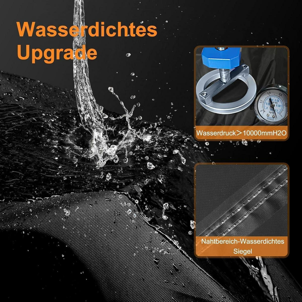 GRILLABDECKUNG Wetterfest 145 x 60 x 120 cm 600D Oxford-Gewebe - Schwarz, Textil (60/120/145cm)