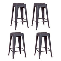 BARHOCKER-SET 4 Stück Metall Schwarz - Schwarz, Metall (41/68/41cm) - Nest Dream