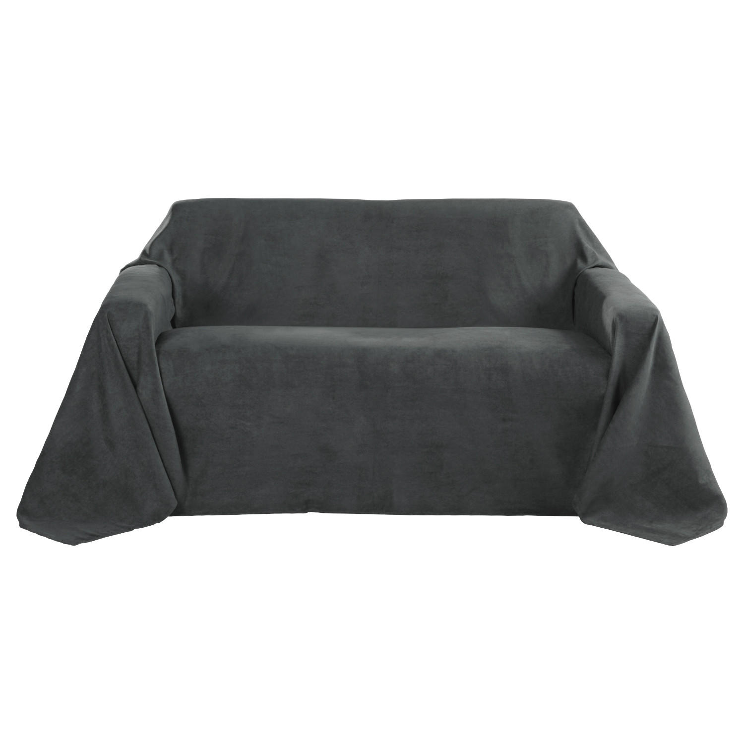 Beautissu Tagesdecke Anthrazit 210x280 cm