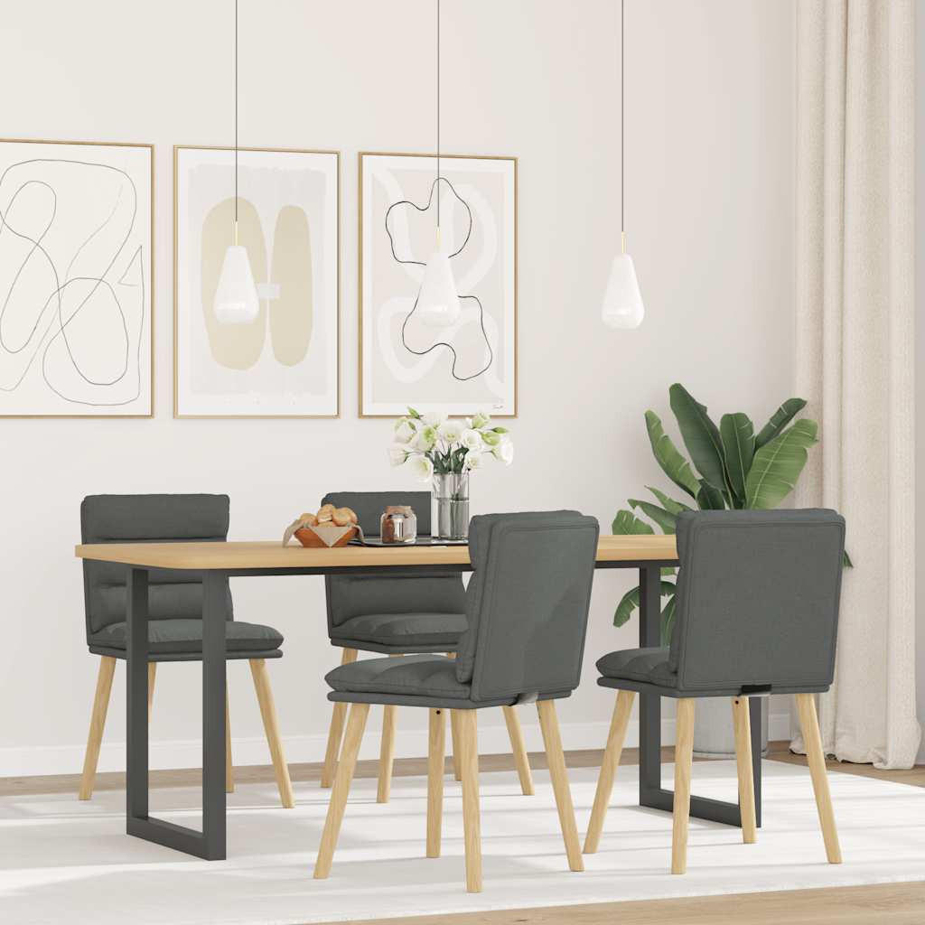 ESSZIMMERSTÜHLE 4 Stk. Dunkelgrau Stoff 45*54*86cm - Dunkelgrau, Metall (45/86/54cm) - ZMH