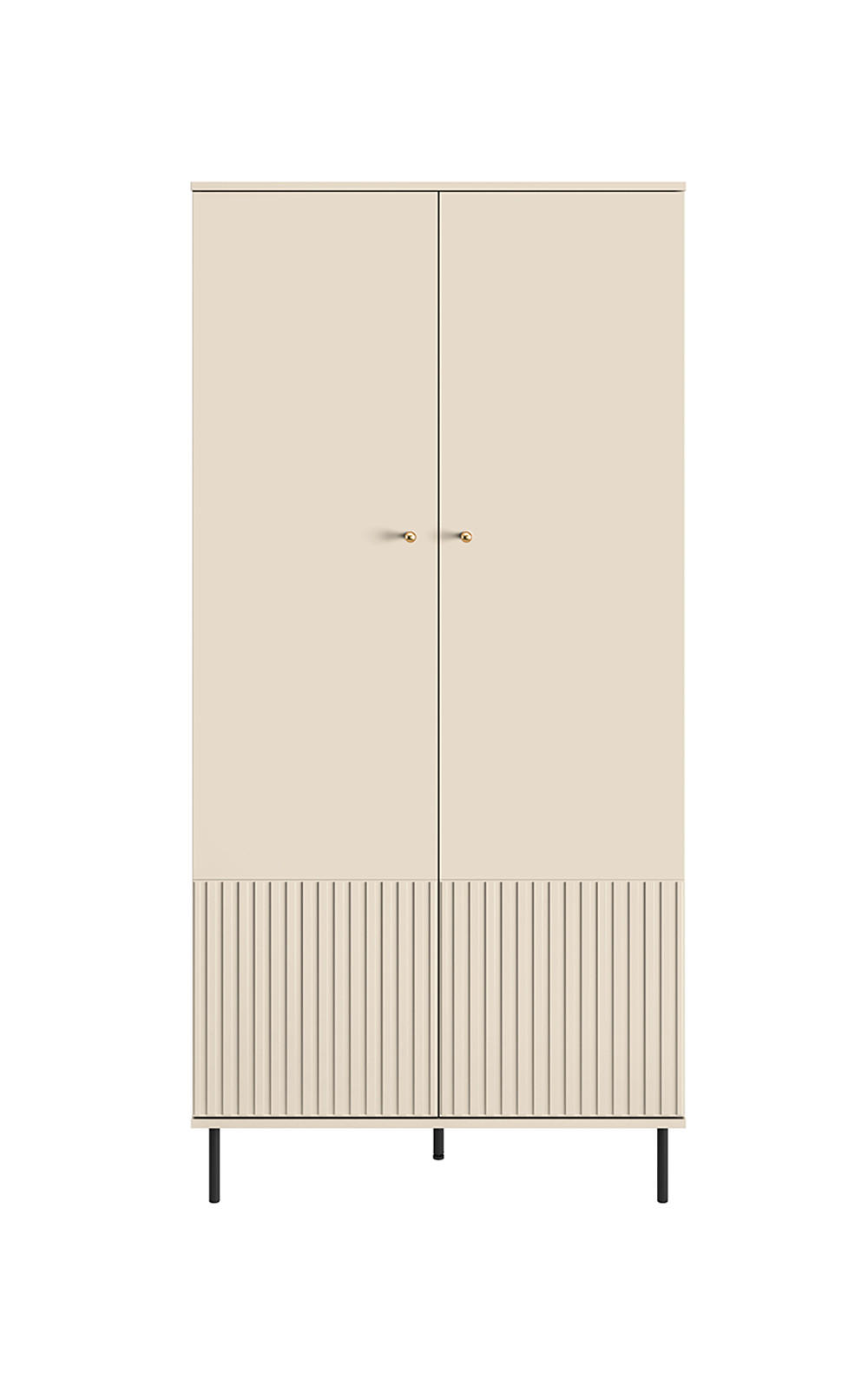 KLEIDERSCHRANK Sophie kaschmir matt 92 / 53 / 190cm - Kaschmir/Beige, Holz/Holzwerkstoff (92/190/53cm) - Feldmann-Wohnen