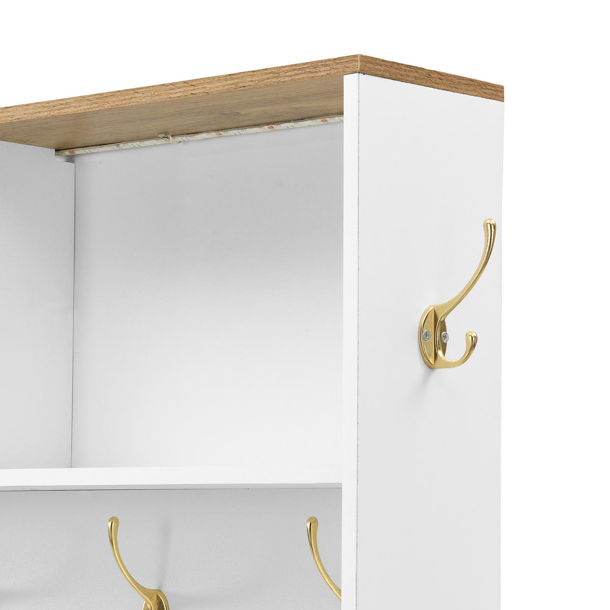 SCHUHSCHRANK aus MDF 120x40x187cm in Weiß mit LED & Spiegel - Weiß, Holzwerkstoff (120/187/40cm) - Modfu