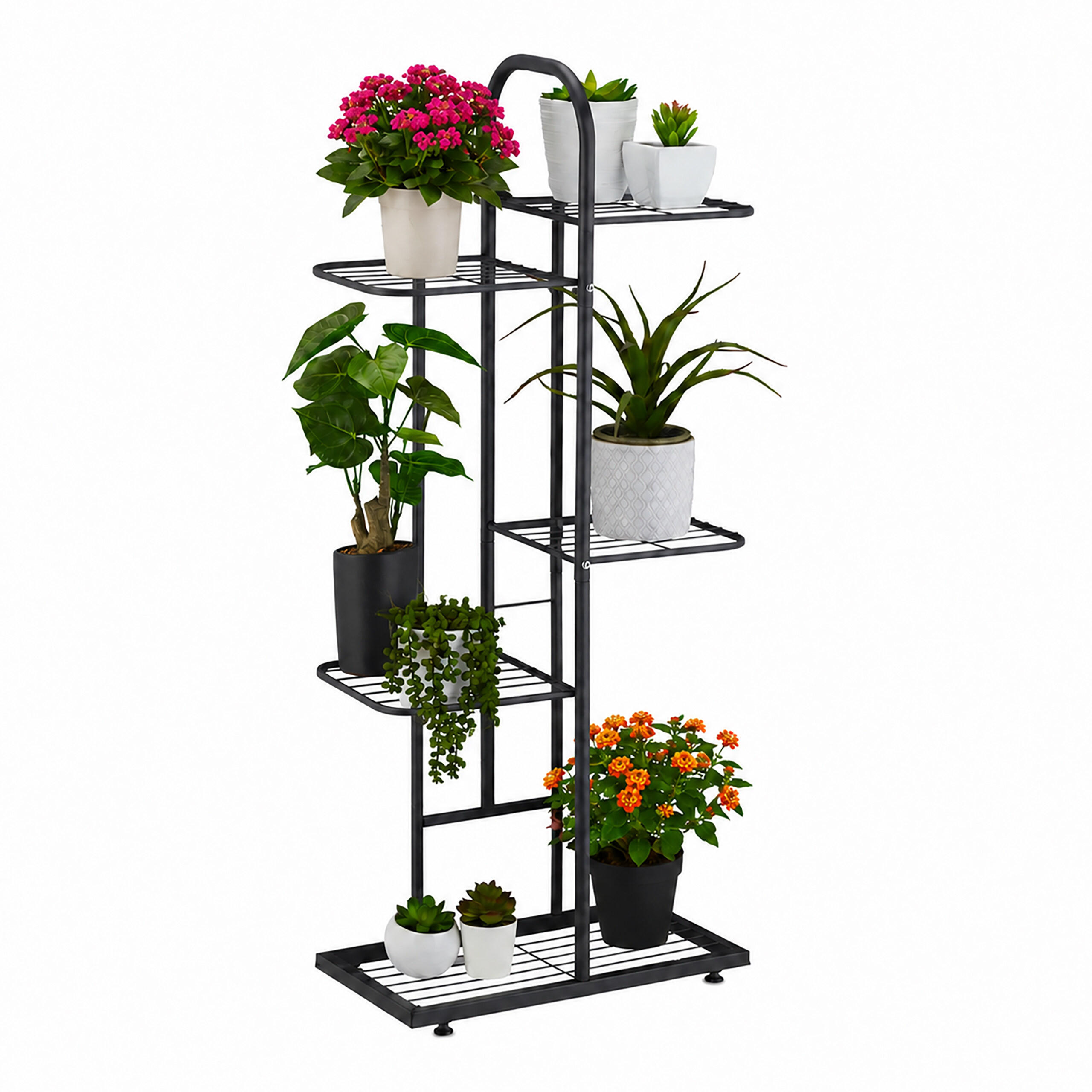 SUPORT PLANTE Negru 5 rafturi otel