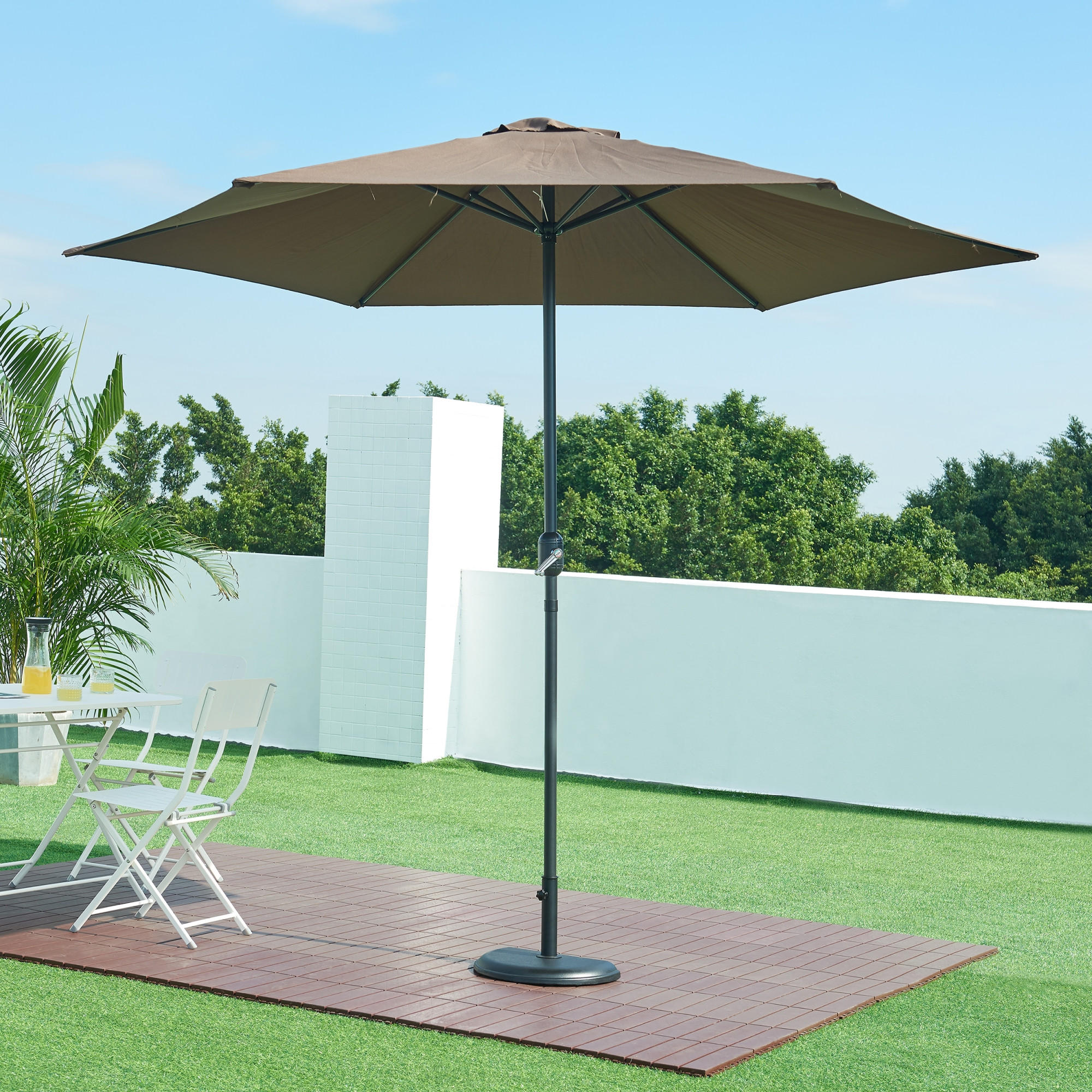 SONNENSCHIRMSTÄNDER Bisenti - Schwarz, Stein (29/45cm) - casa.pro