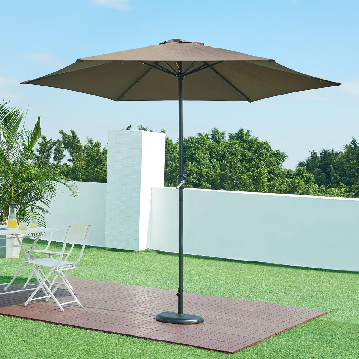 SONNENSCHIRMSTÄNDER Bisenti - Schwarz, Stein (29/45cm) - casa.pro