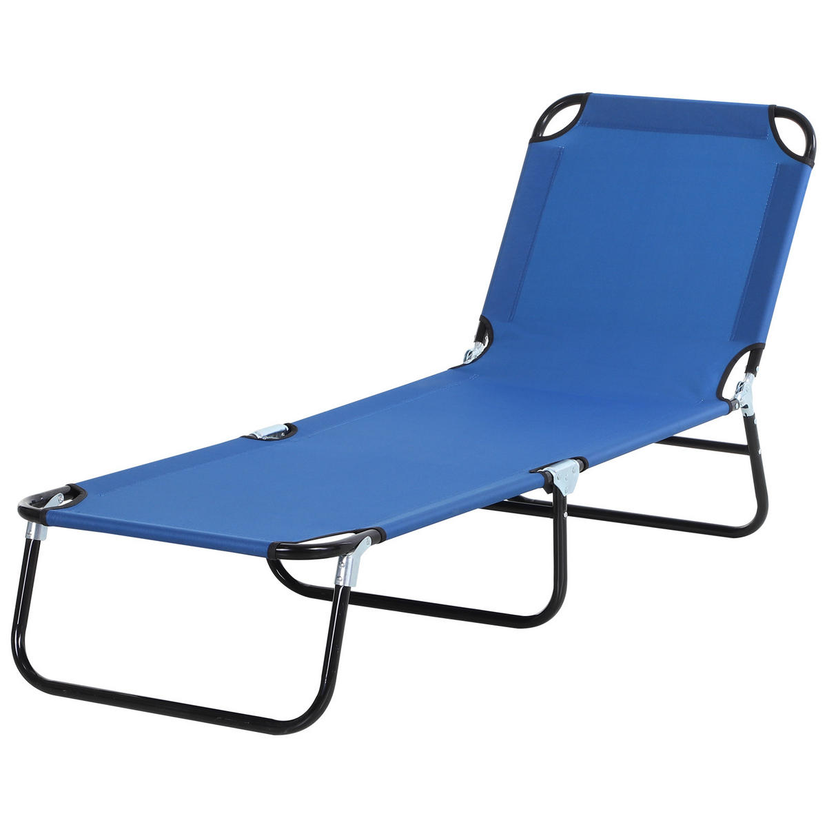SONNENLIEGE, 5-fach verstellbare Rückenlehne, schnelltrocknend, Metallrahmen, 190 x 56 x 28 cm, Blau - Blau, Metall (188/28/56cm)