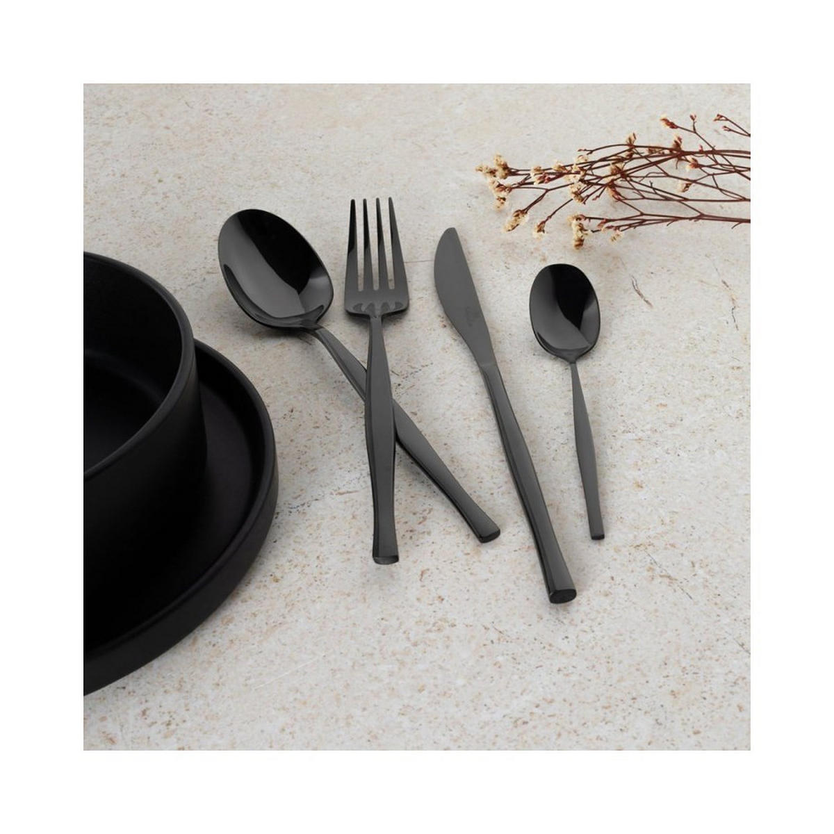 BESTECKSET Schwarz 30/20/8 cm BH3066 - Schwarz, Metall - Berlinger Haus