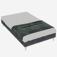 BETT 90/200 cm in Grau Stoff - Grau, Holzwerkstoff/Textil (90/200cm) - WISHDOR