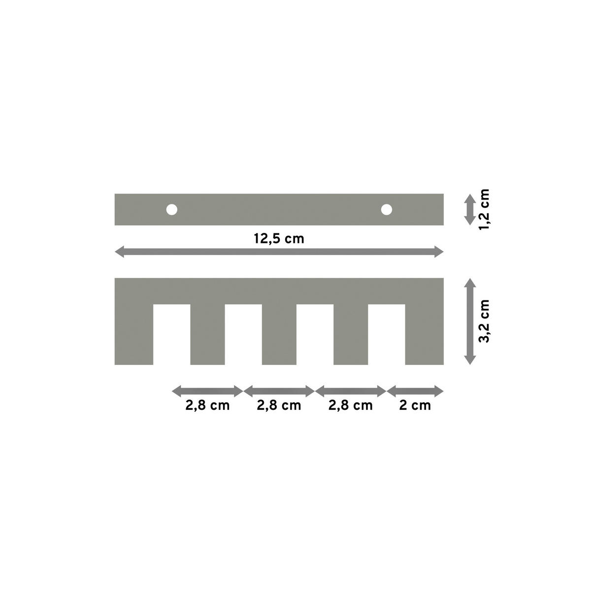 DECKENTRÄGER FÜR INNENLAUFSTANGEN 14x35 mm, Smartline 4-läufig, Edelstahl-Optik - Edelstahlfarben, Metall (12.5/3.4/1.2cm) - INTERDECO