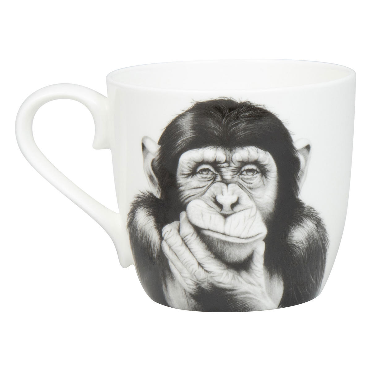 KAFFEEBECHER Denkender Affe - Naturfarben, Keramik (0.43L) - Könitz