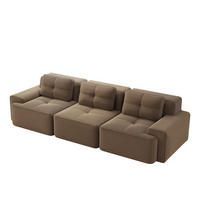 SOFA 293×104×69 cm aus kratzfestem Cordstoff rahmenlos, braun - Braun, Textil (104/69/293cm) - Luhomfu