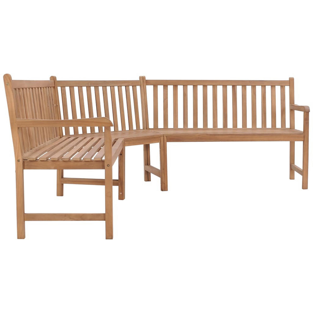 GARTEN-ECKBANK 185/185/90 Cm Massivholz Teak - Braun, Holz (185/90/185cm) - vidaXL