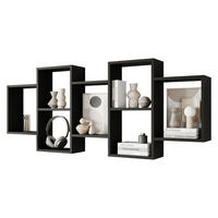 WANDREGAL Trio 001 - Schwarz, Holzwerkstoff (161/65/18cm) - MIRJAN24
