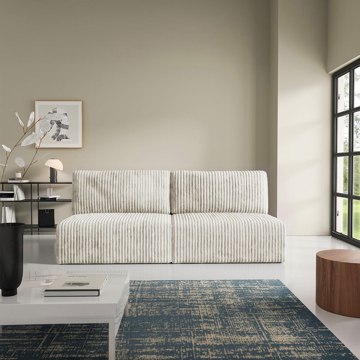 SOFA Angela 3 Sitzplätze Weiß - Weiß, Holz (216/86/102cm) - Petits-meubles
