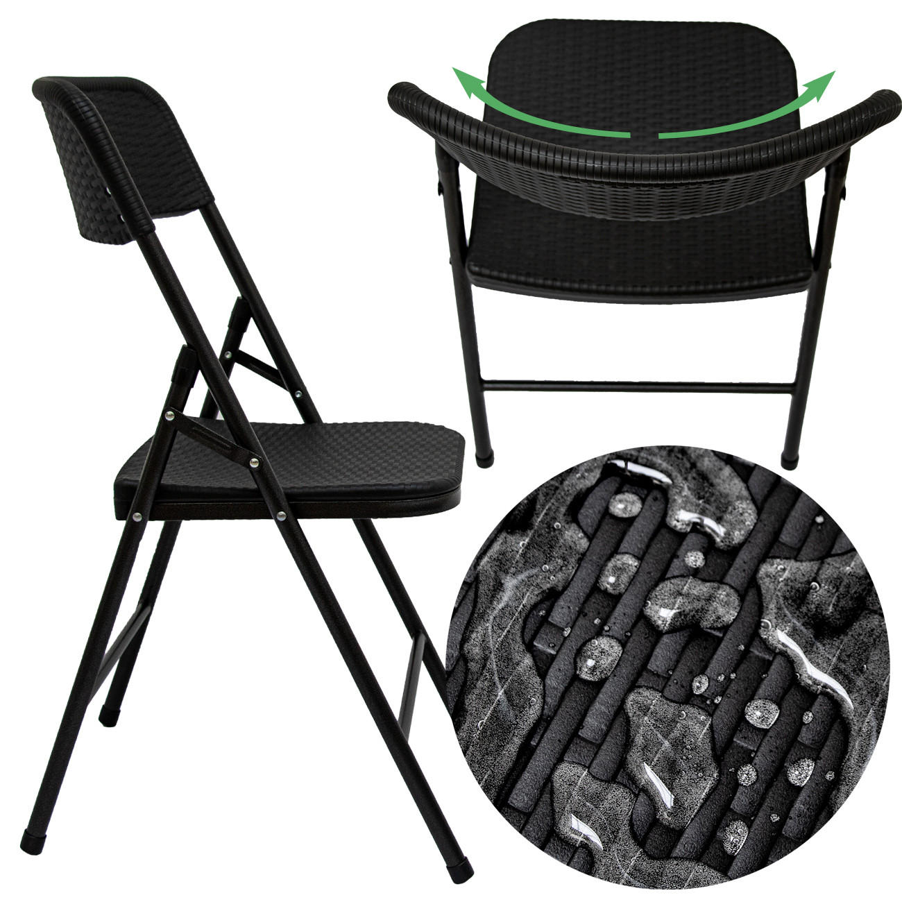 Thumbnail - Amanka Garten-Sitzgruppe, Schwarz, Kunststoff, Gartenmöbel, Gartenmöbel-Sets