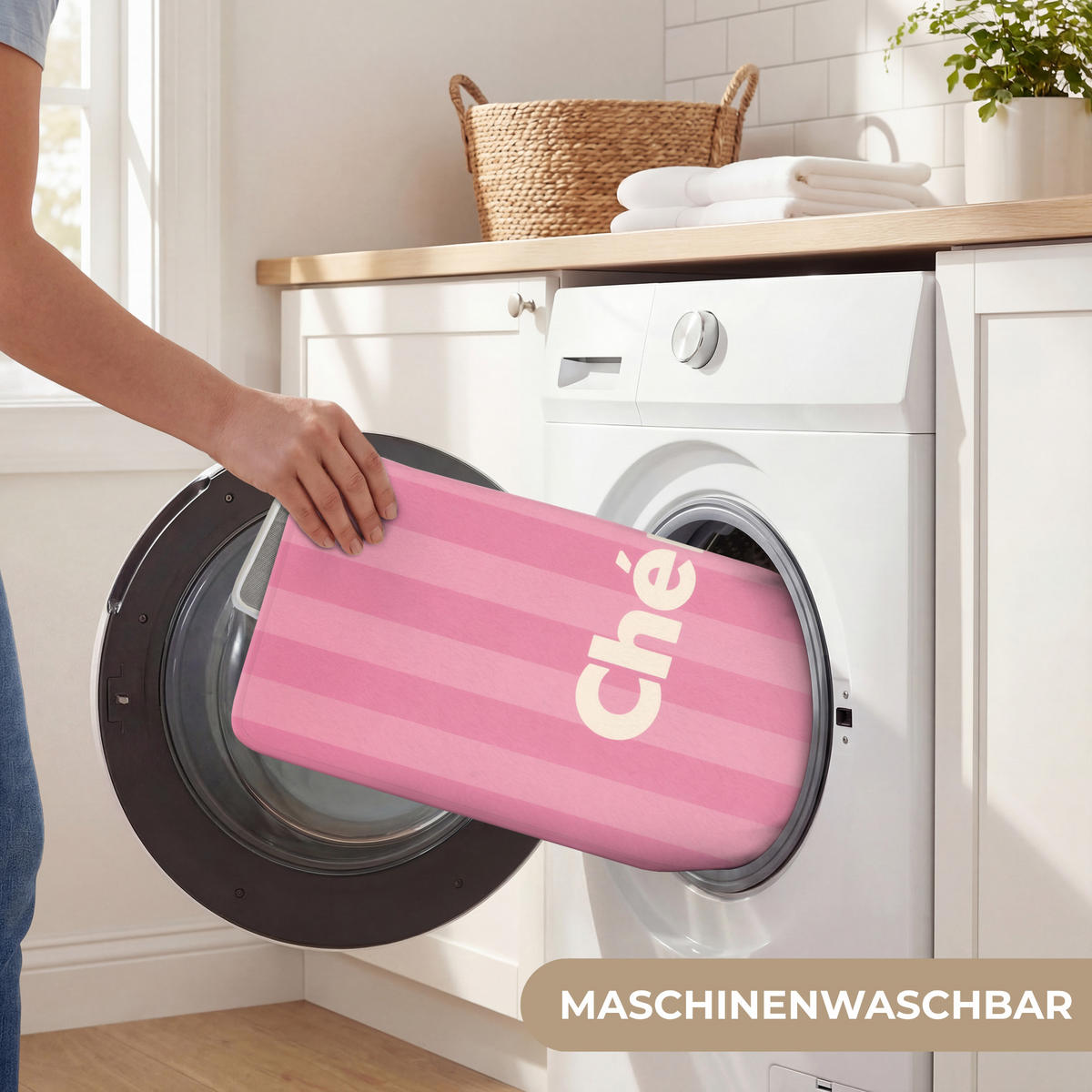 WC PŘEDLOŽKA Pruhované - růžové - Chéri 40x60 cm - růžová, textil/plast (40/1cm) - OnlyWow