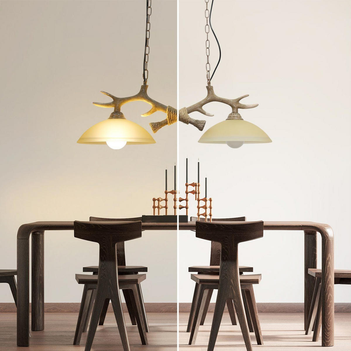 PENDELLEUCHTE Xaveria 30/32/80 cm - Braun, Holz (30/32/80cm) - Nettlife