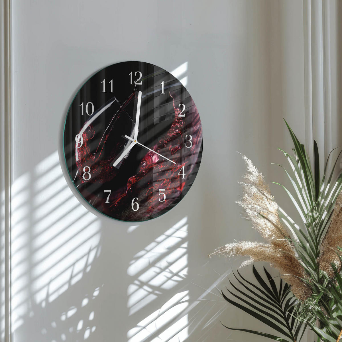 WANDUHR fi30 cm - Wein - Rot, Glas (30/30/0.4cm) - TULUP