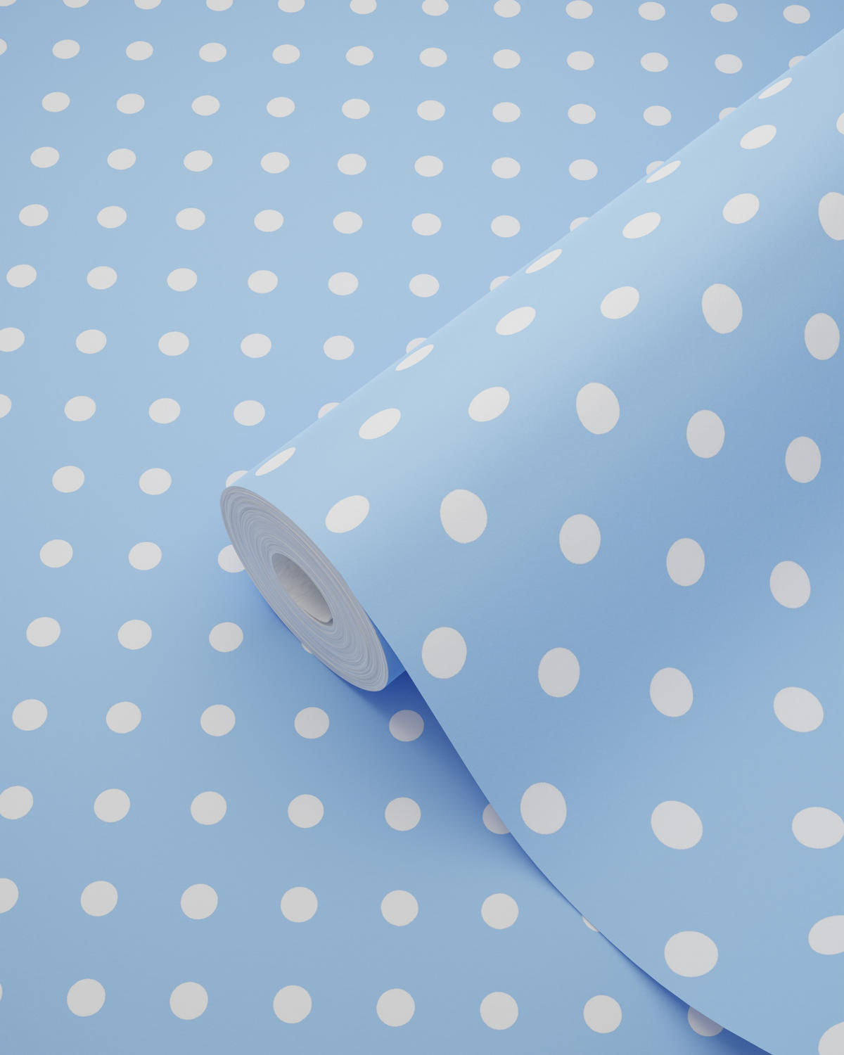 TAPETE Punkte 53 cm x 10.05 m - Blau, Papier (53/0.1cm) - ESTAhome
