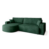 ECKSOFA Bisk mit Schlaffunktion Flaschengrün Cordstoff - Dunkelgrün, Textil (275/170cm) - Bromarkt