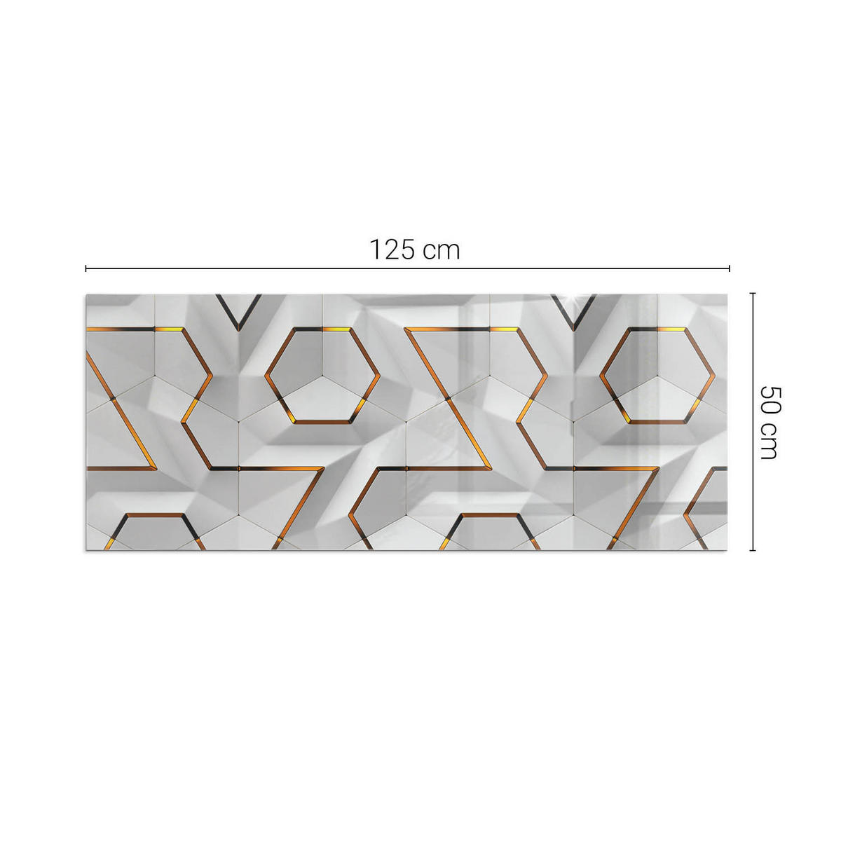 GLASPLATTE für Kamin 125x50 cm Weiß - Weiß, Glas (125/50/0.4cm) - ArtPrintCave