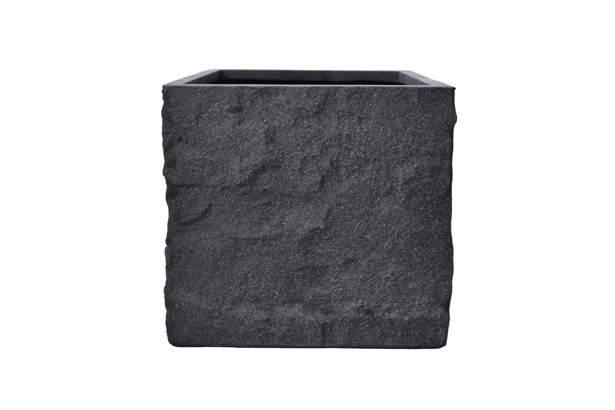 PFLANZKASTEN The Rock 36x35 cm, Steinoptik Anthrazit, Fiberstone - Anthrazit, Kunststoff (36/35/36cm) - dasmöbelwerk