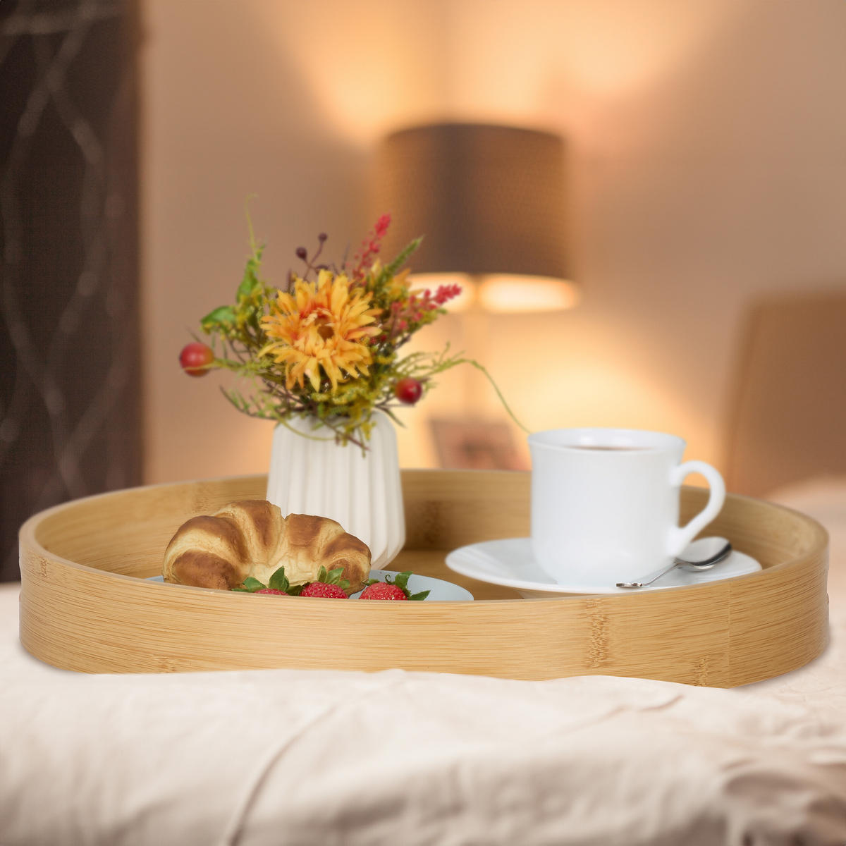 TABLETT - Hellbraun, Holz/Holzwerkstoff (40/5/40cm) - Relaxdays